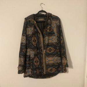 Pendleton Men's Large Insulated Hooded Jacket Southwestern Aztec Sonora Print